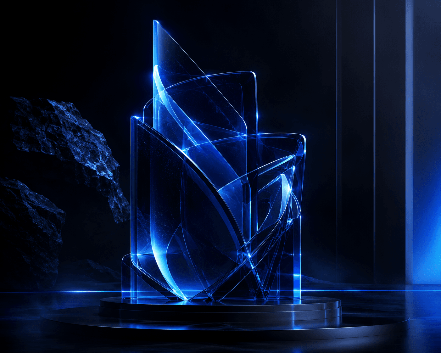 Blue cinematic AI artwork