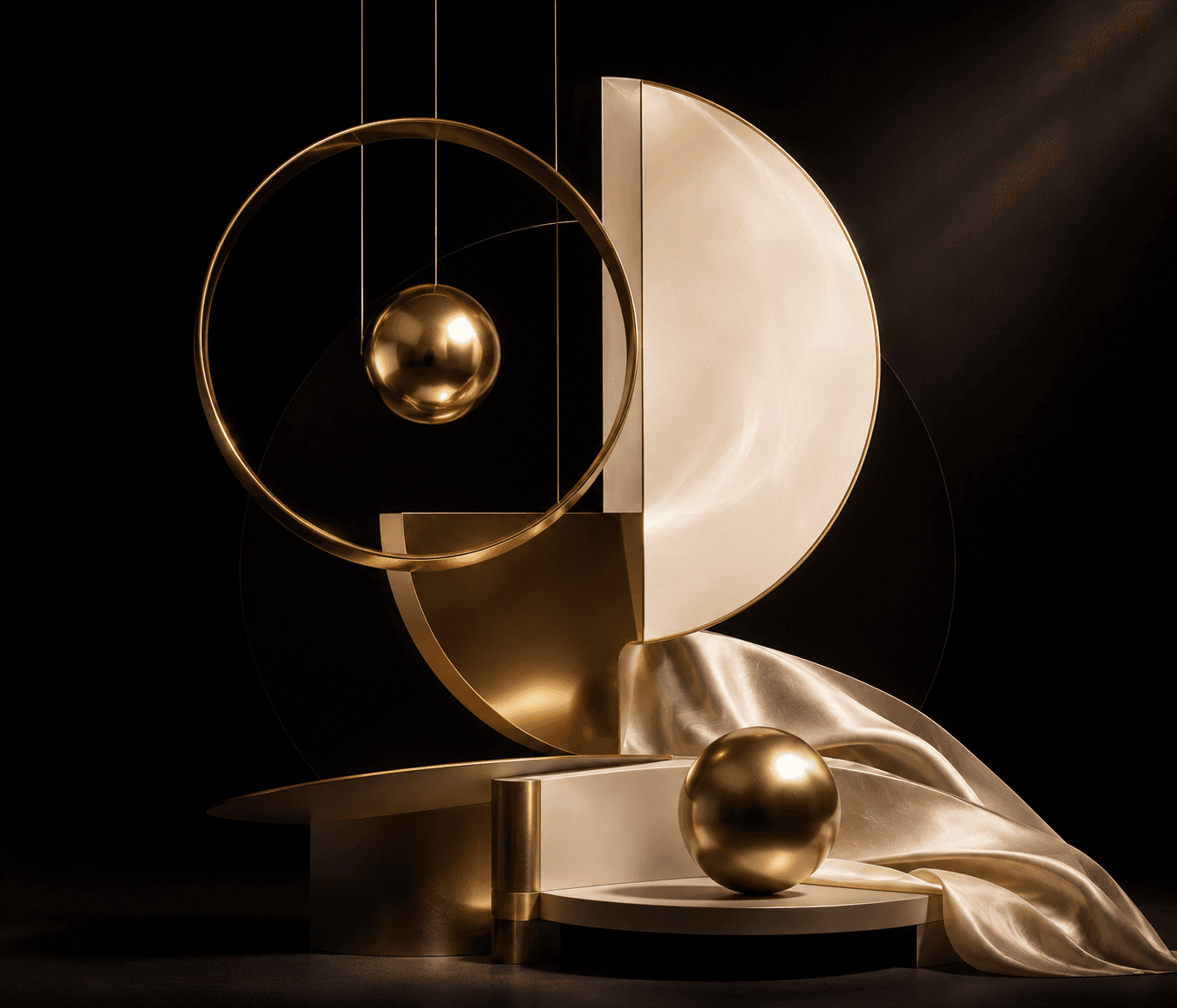 Golden editorial AI artwork