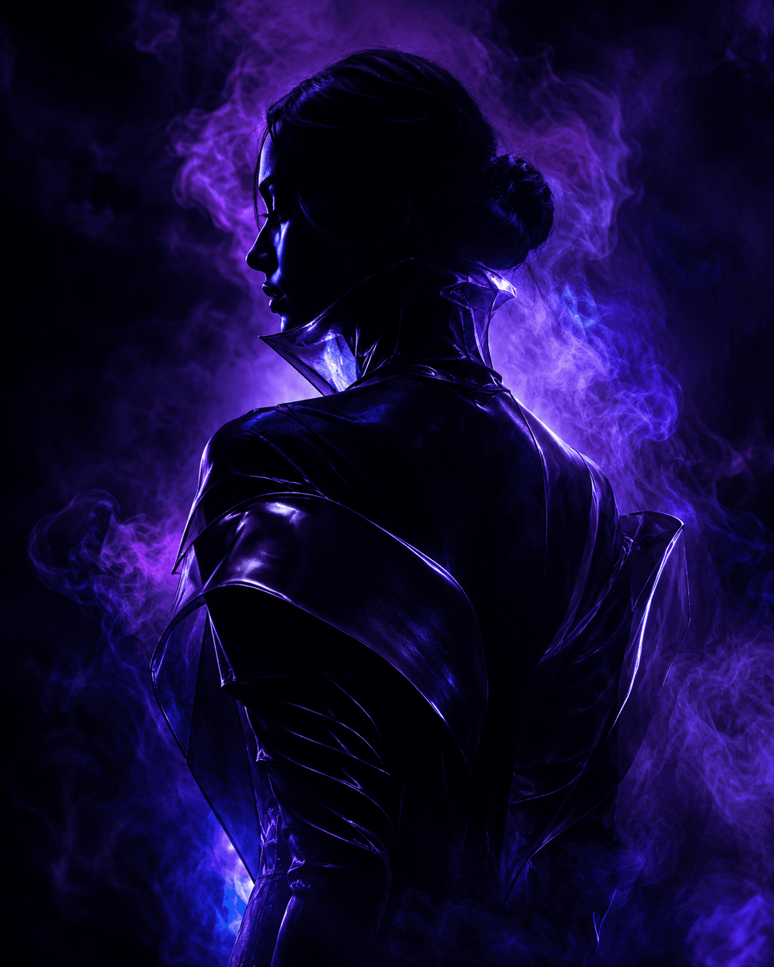 Deep violet midnight AI artwork