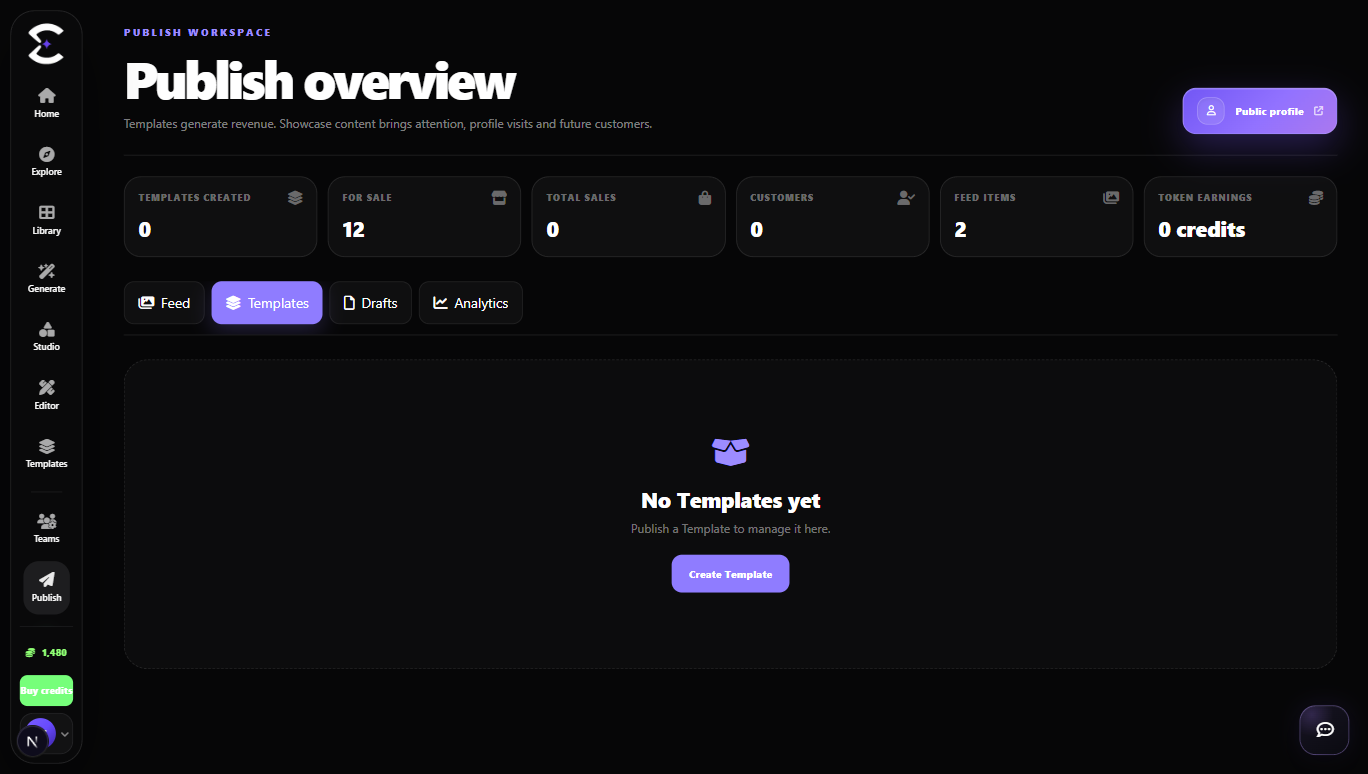 Creavax publishing flow from Generate and Studio into Explore and Library